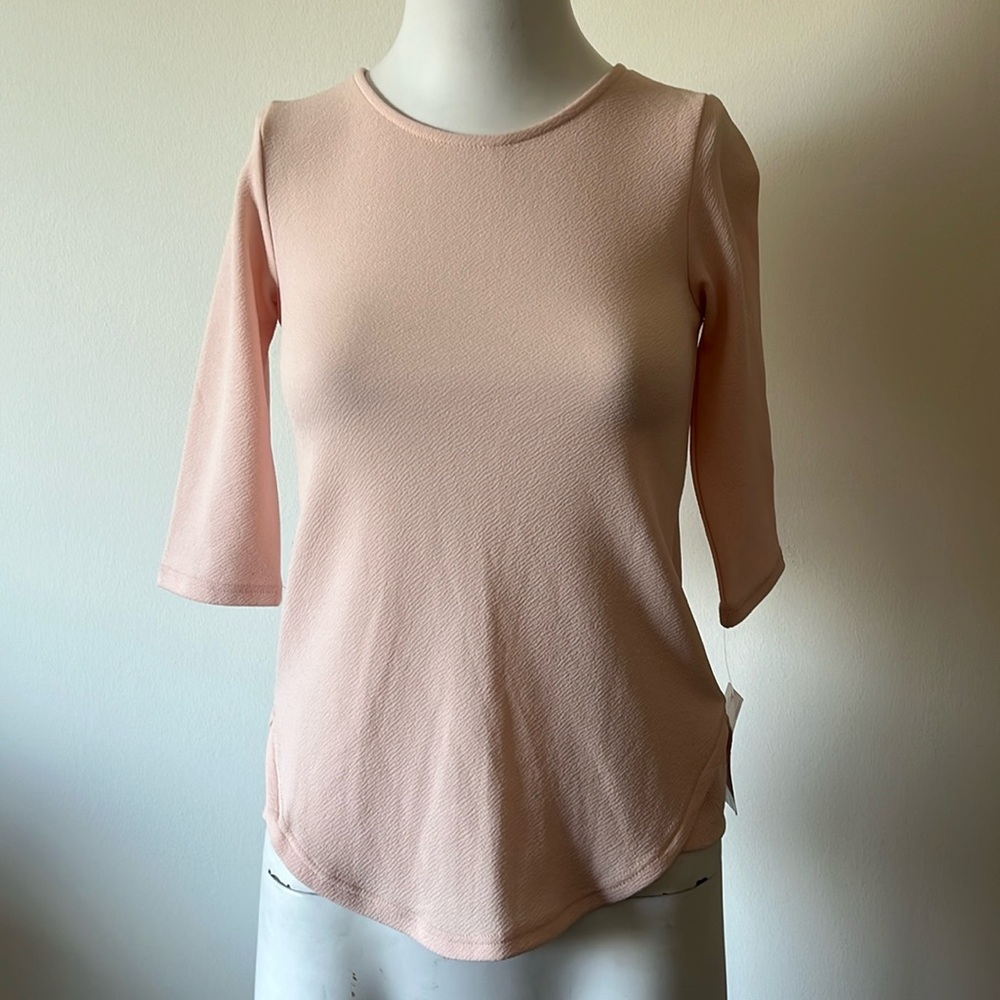Bar III Juniors Blush Stretch Polyester Knit Top Blouse Size XXS New With Tag